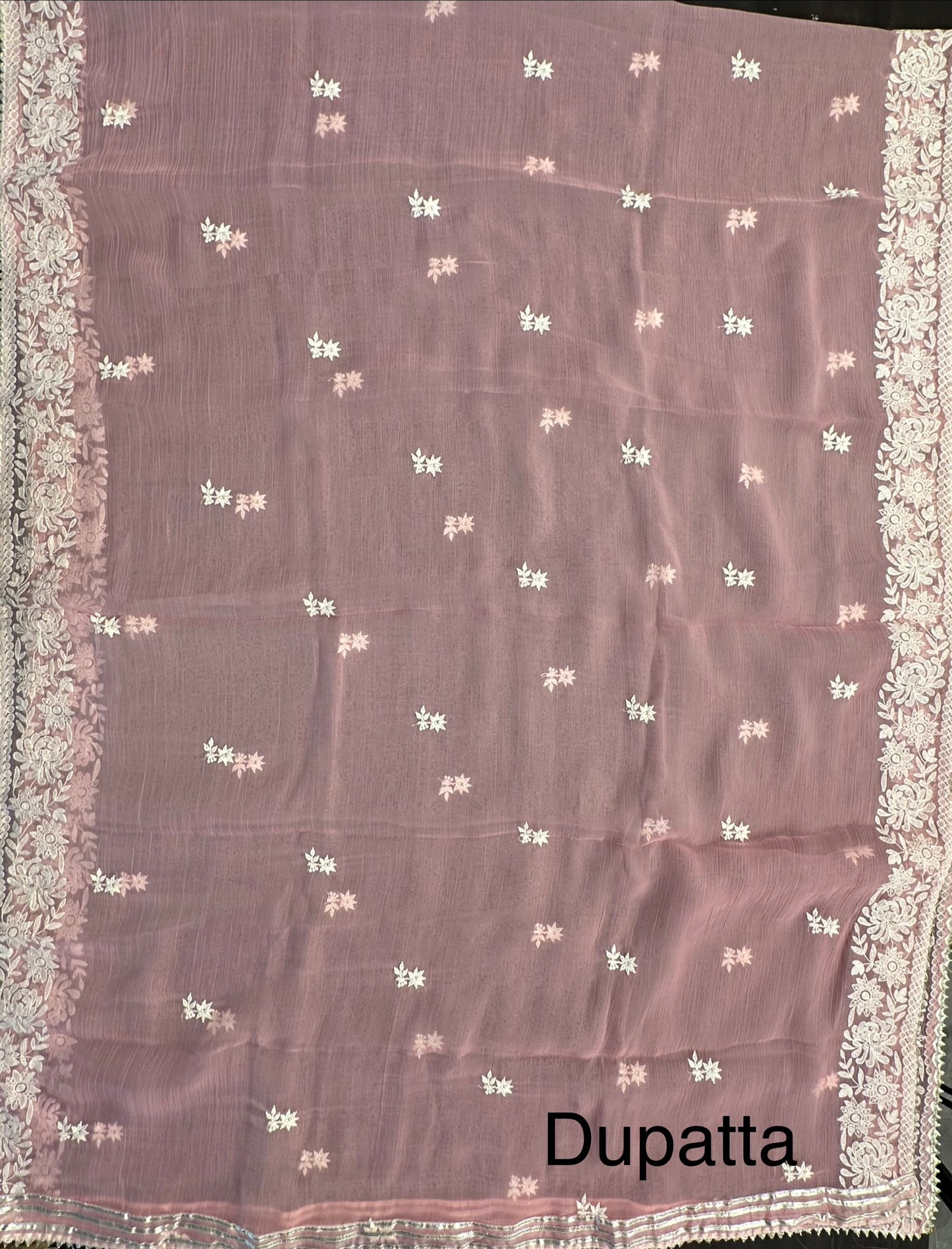 Pink Art Organza 3-Piece Suit