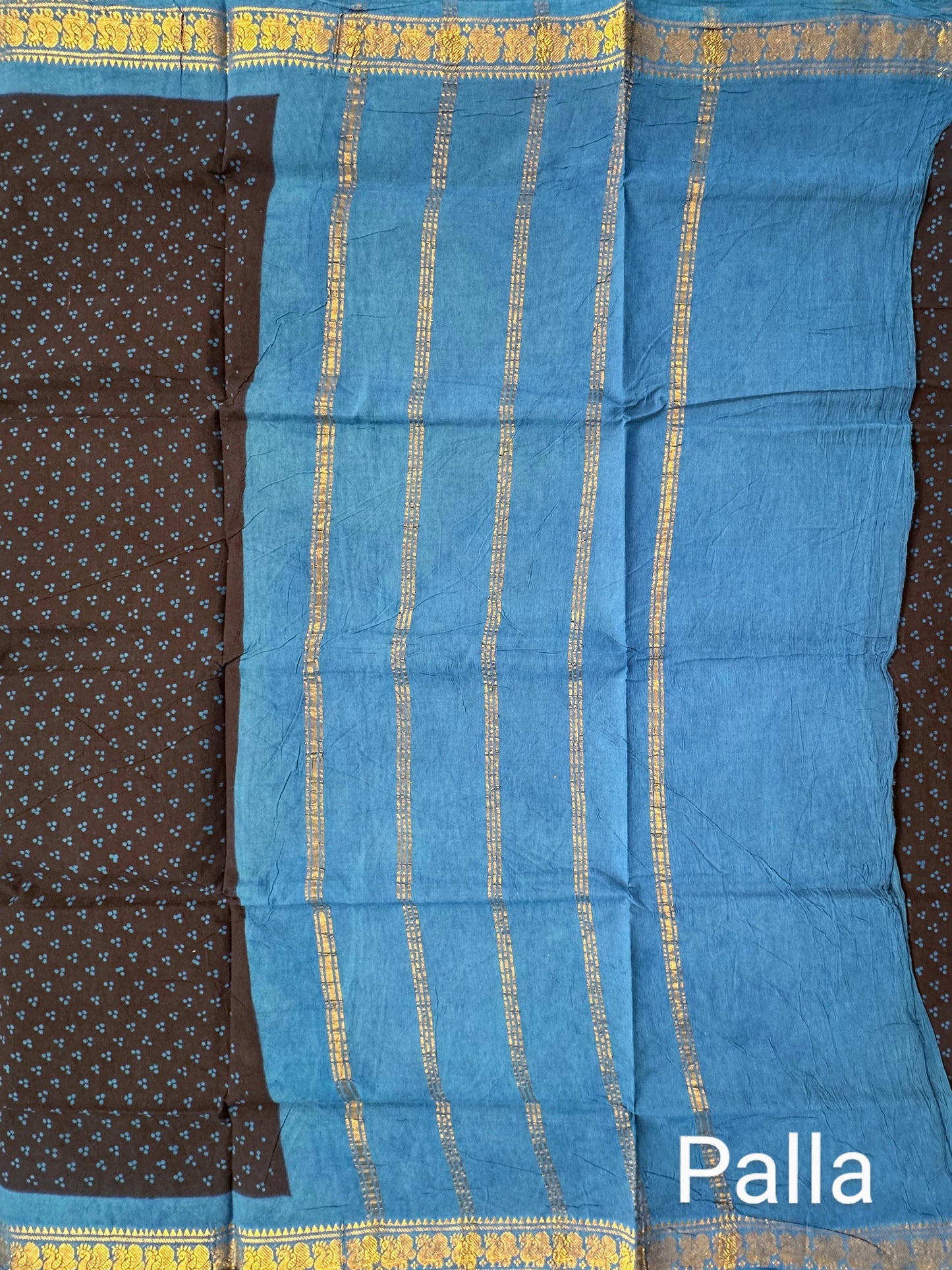 Navy Blue Soongadi Cotton Saree