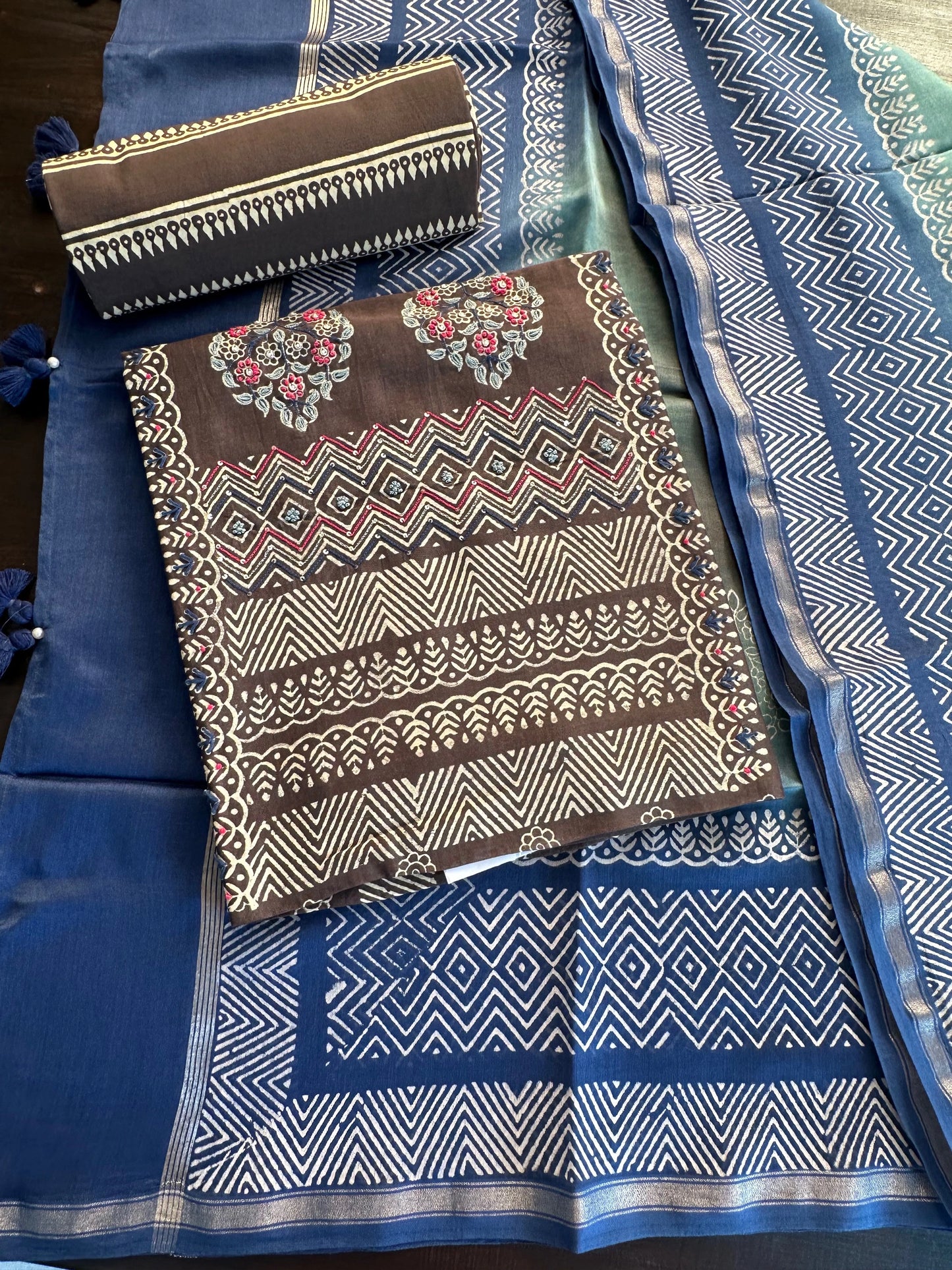 Pure Chanderi 3-Piece Suit