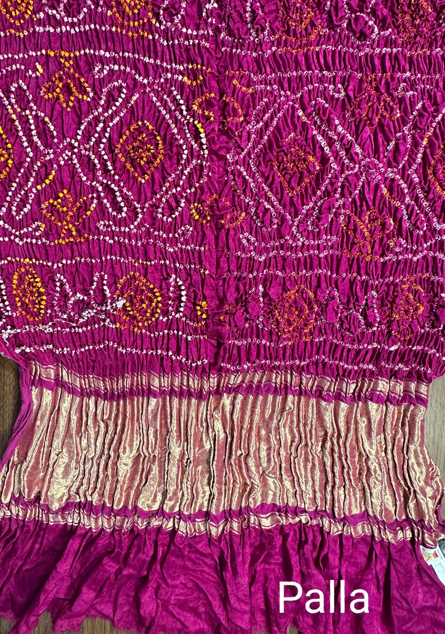 Magenta Gharchola Bandhej Gajji Silk Saree