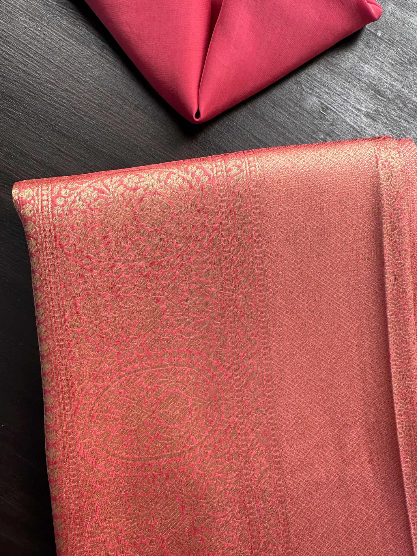 Banarasi Brocade Woven Unstitched Suit Fabric With Organza Dupatta