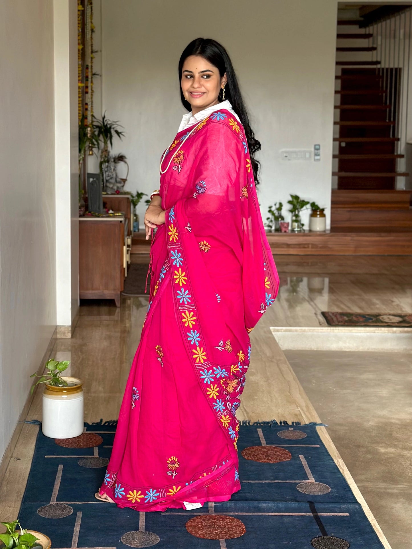 Kaantha Embroidery Cotton Saree