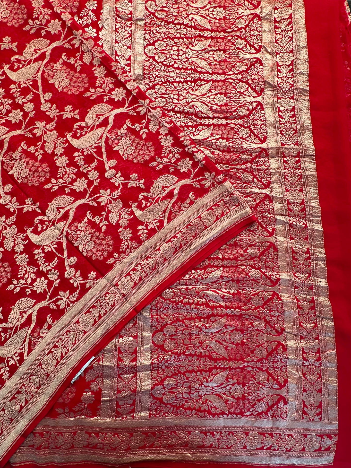 Khaddi Jaal Pure Georgette Saree