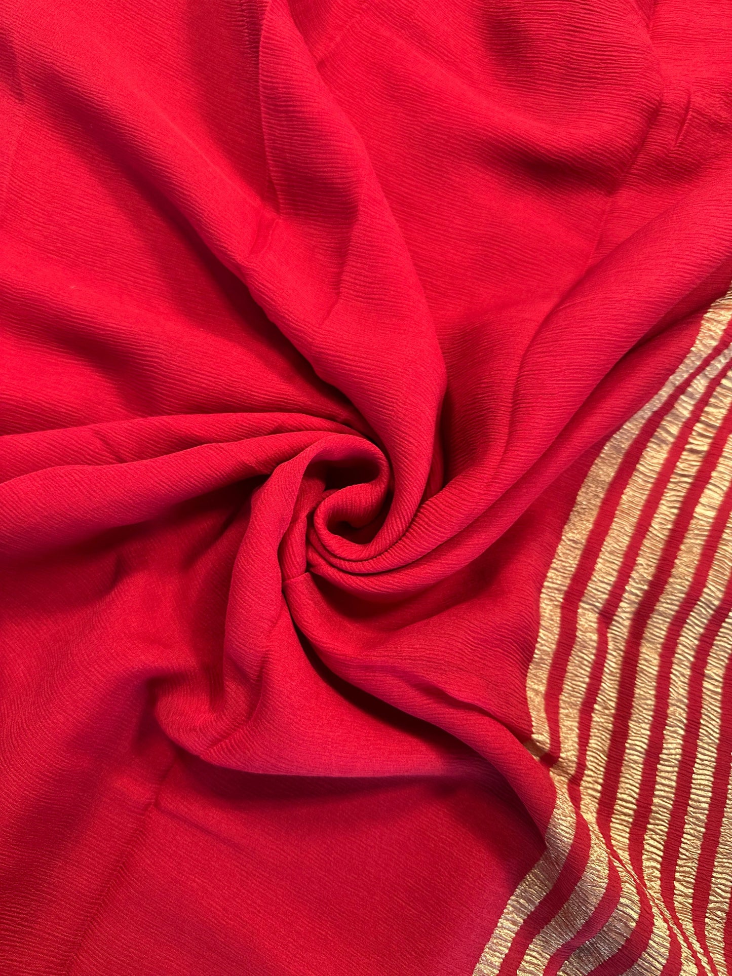 Red Pure Chiffon Saree