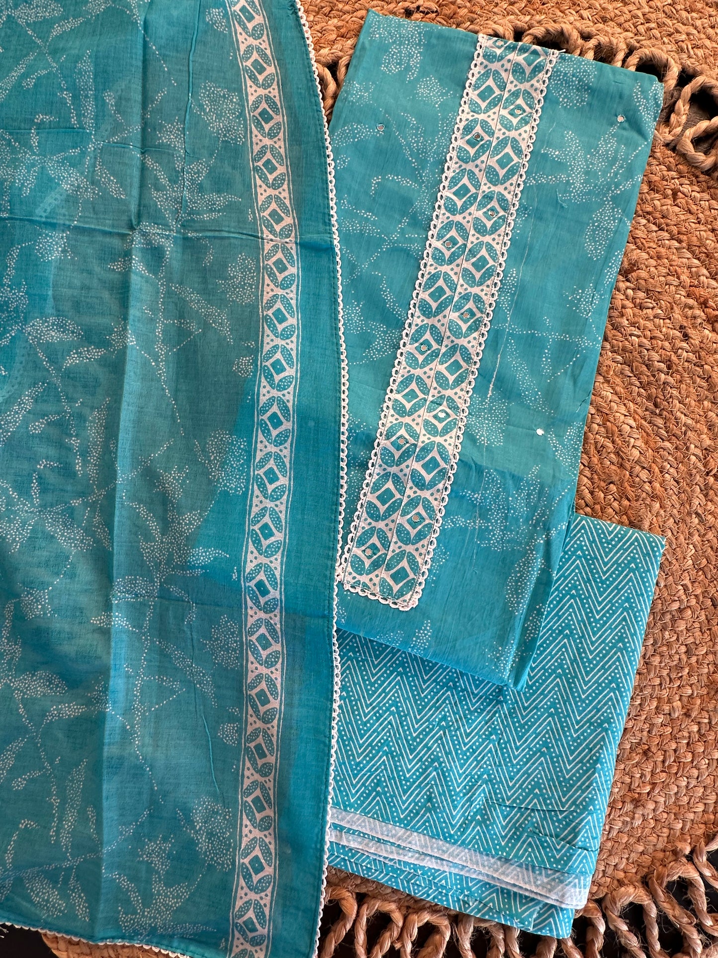 Jaipuri Necktie Cotton 3-Piece Suit
