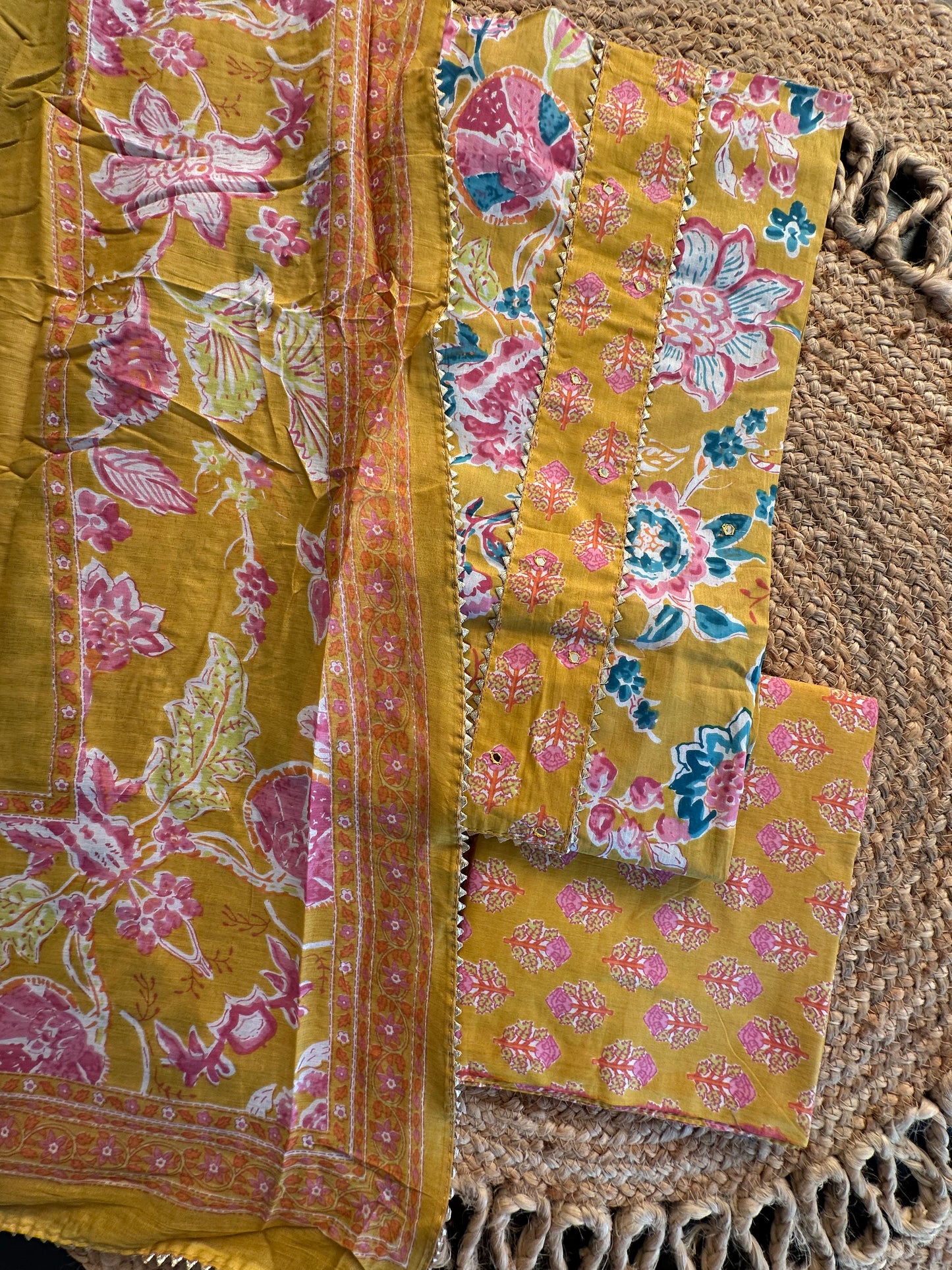 Jaipuri Necktie Cotton 3-Piece Suit