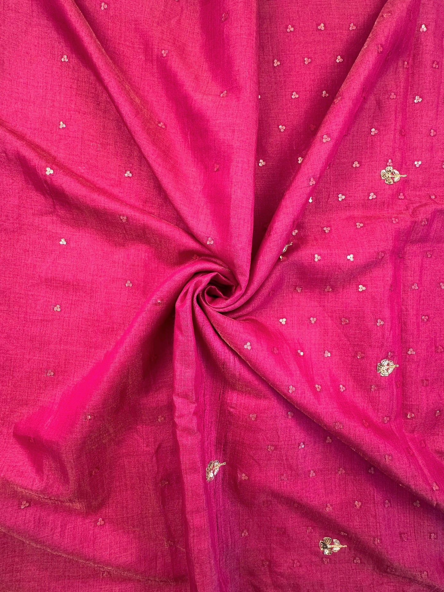 Rani Tussar-Tissue Silk Saree with Hand Work