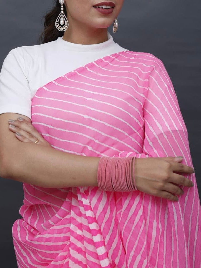 Leheriya Georgette Saree