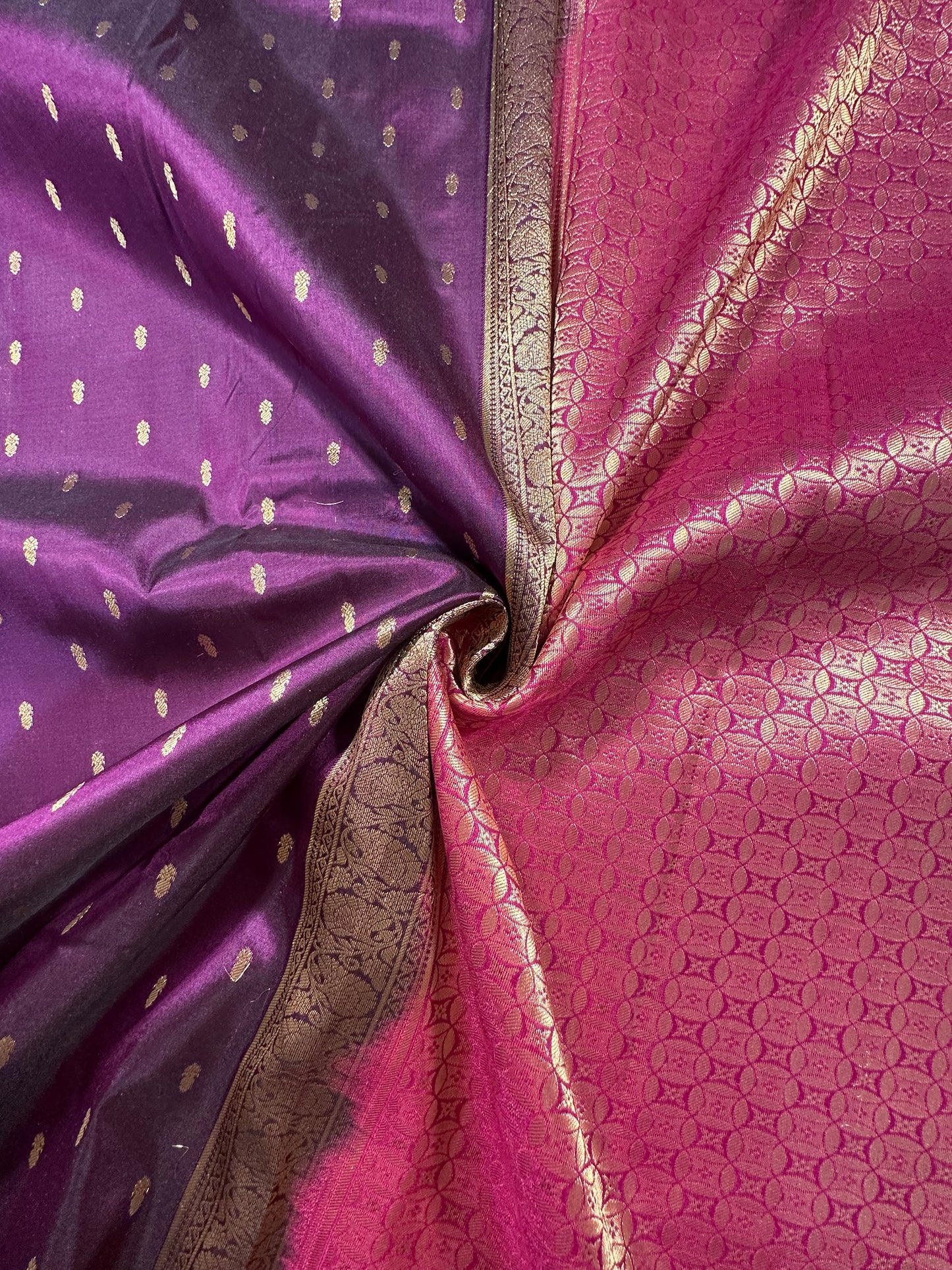 Wine-Rani Handloom Pondicherry Pure Silk Saree