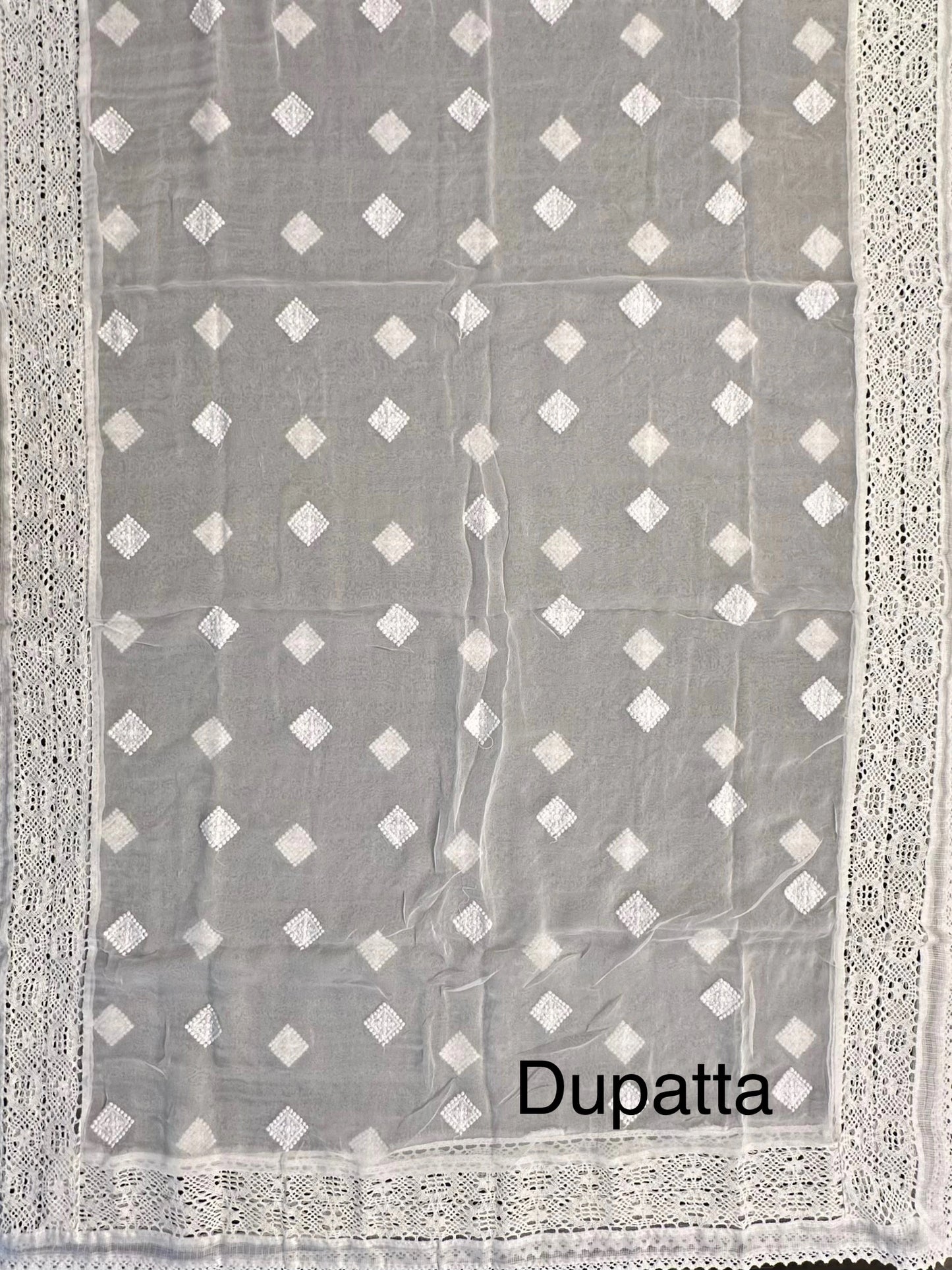 Off White 3-Piece Kota Doria Cotton Unstitched Suit