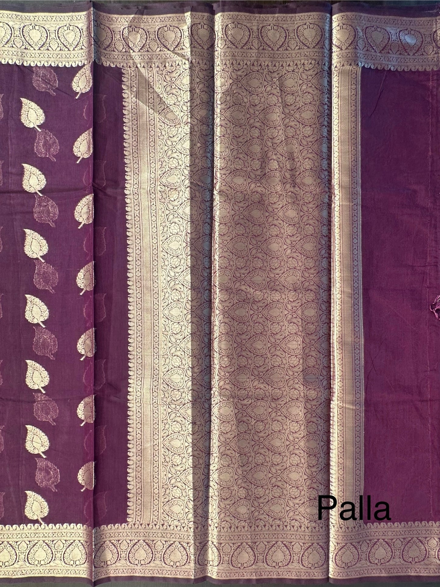 Wine Chanderi Cotton Saree