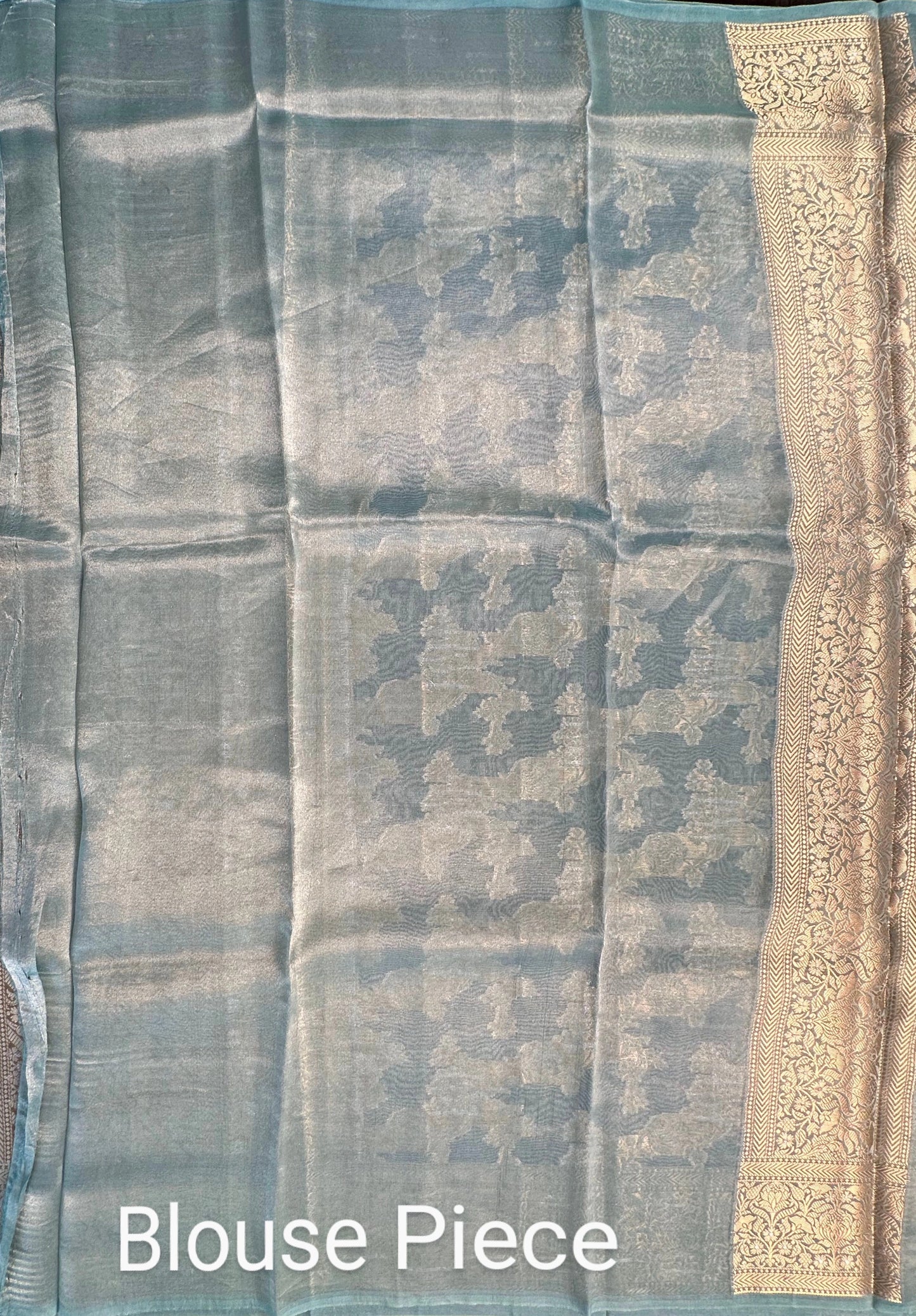 Sky Blue Tissue Silk Saree