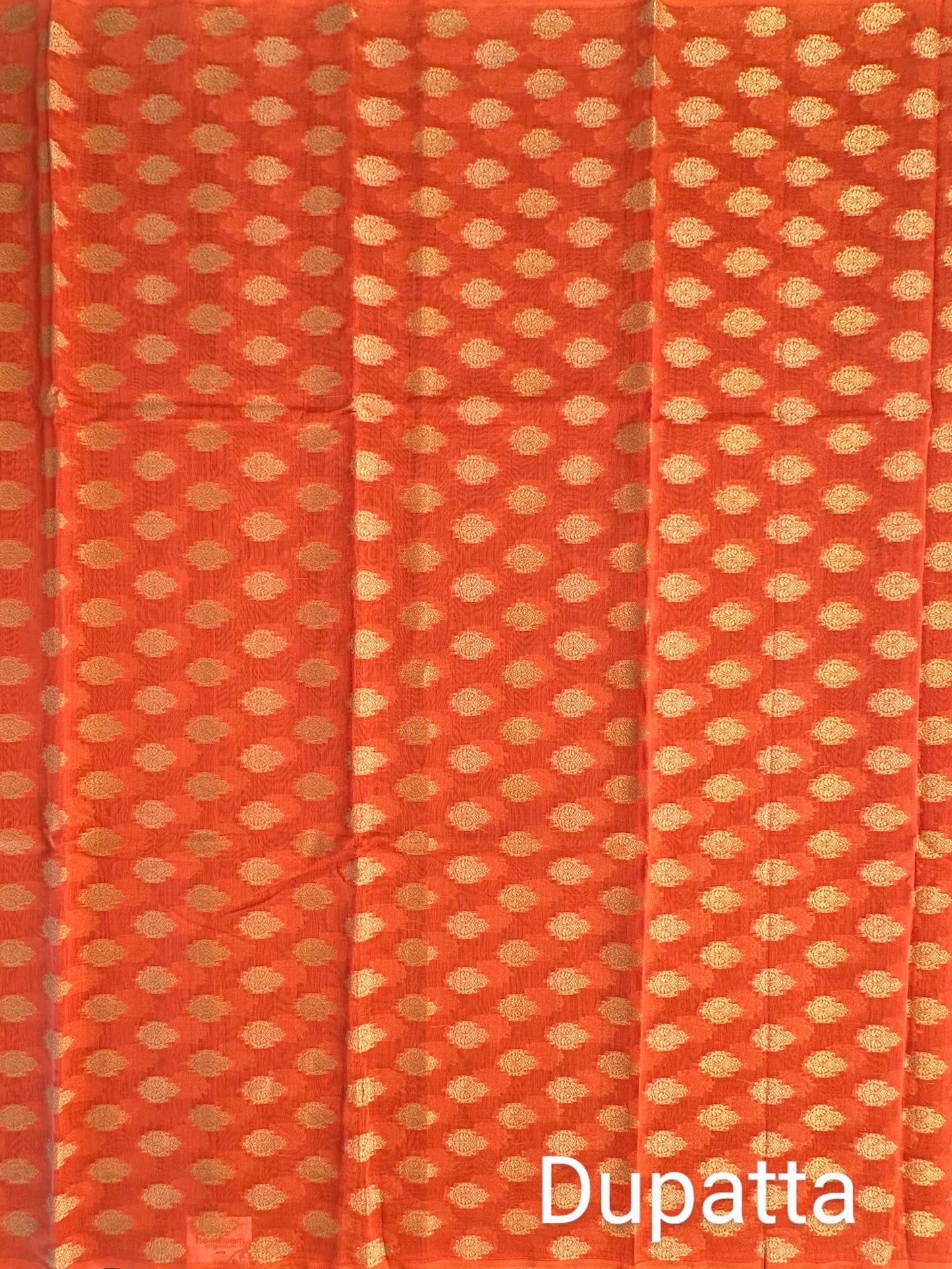 Orange Jacquard Handloom Suit