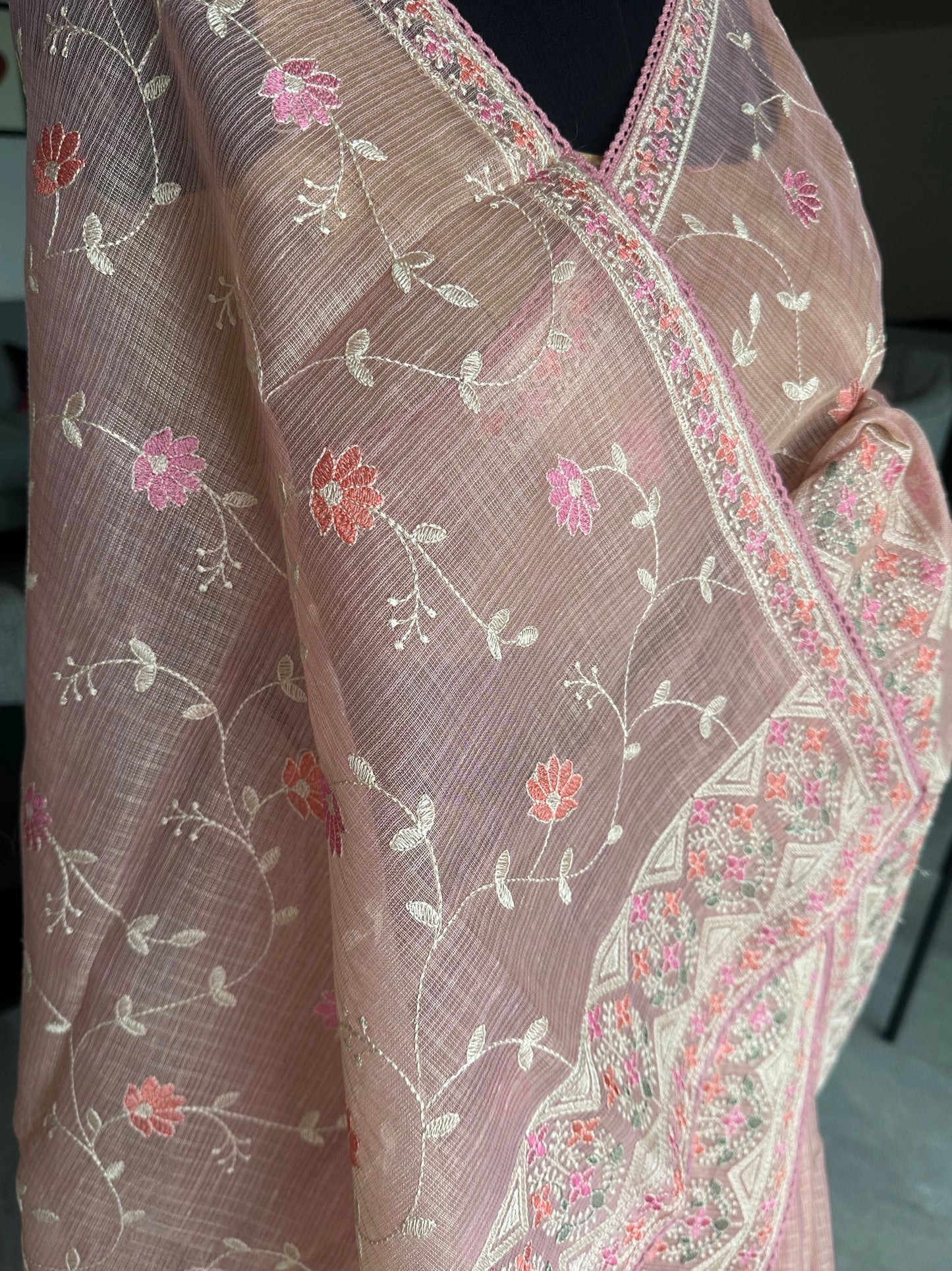 Pink Fancy Tissue Saree