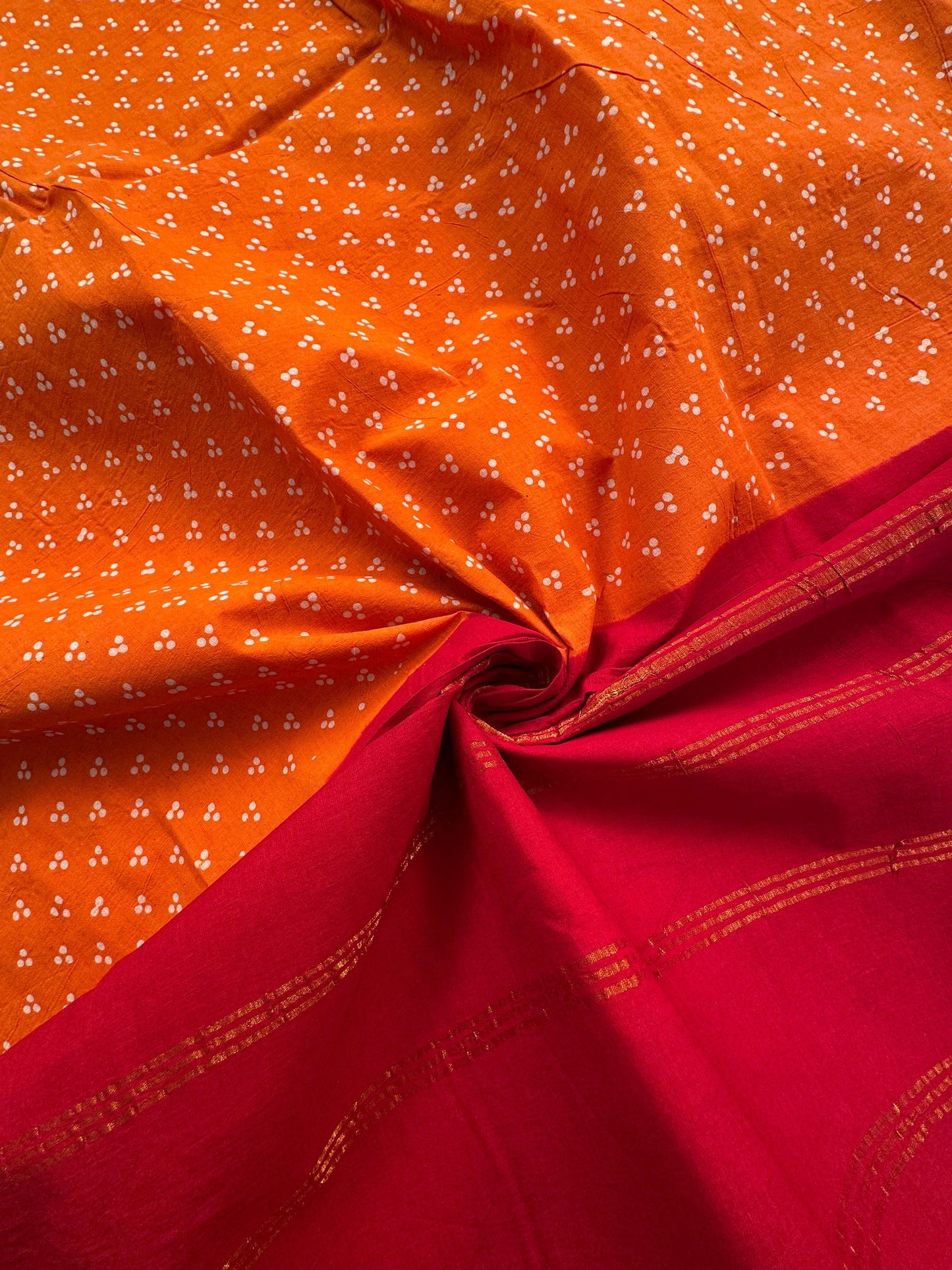 Orange Soongadi Cotton Saree