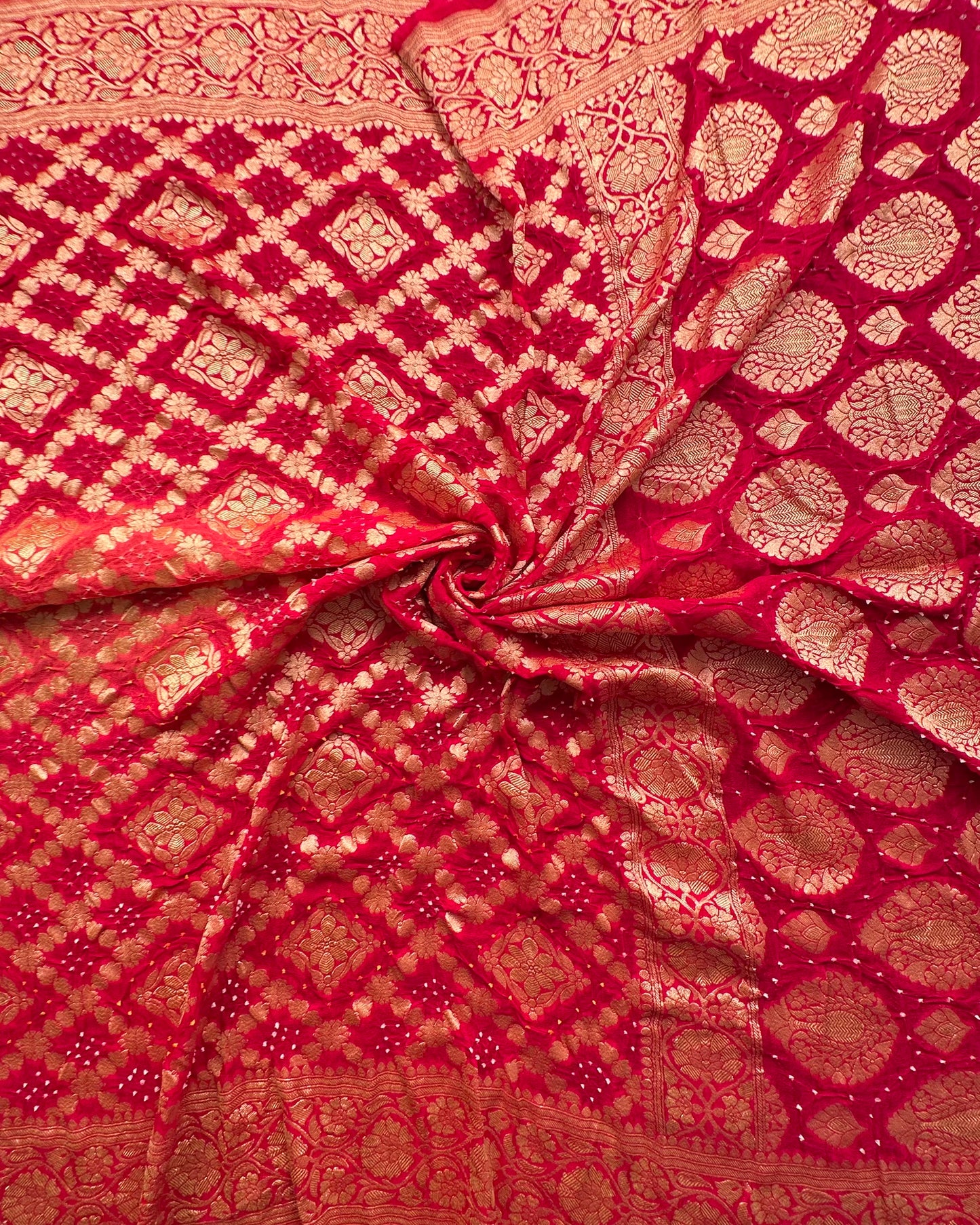 Pure Georgette Gharchola Bandhej Saree