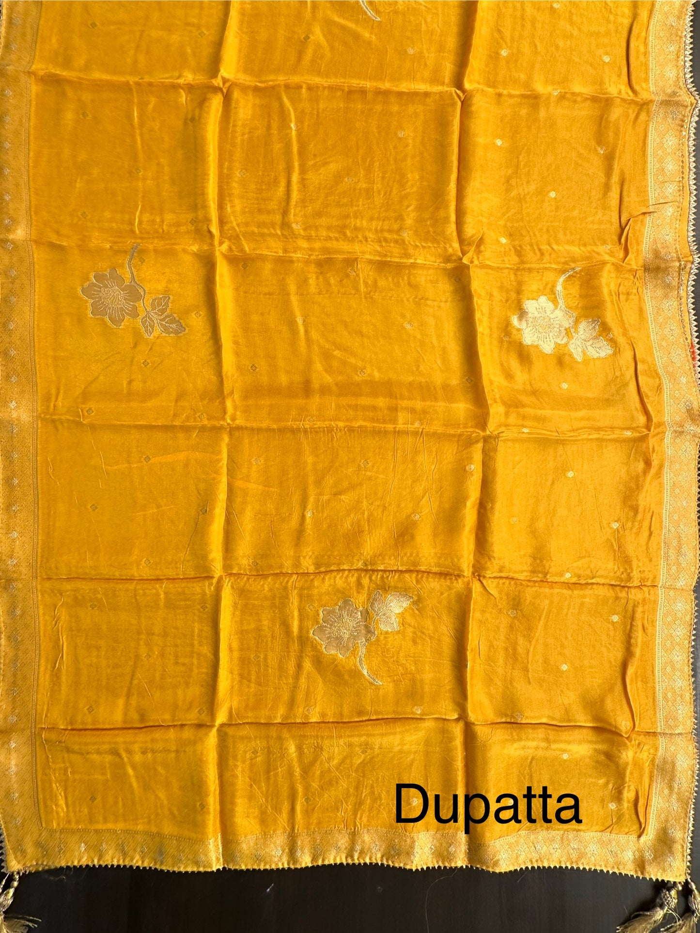 Yellow Crepe Unstitched 3-Piece Suit