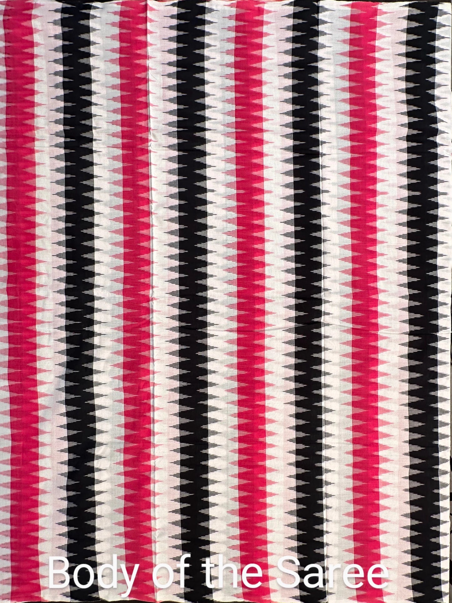 Black-Pink Ikkat Cotton Saree
