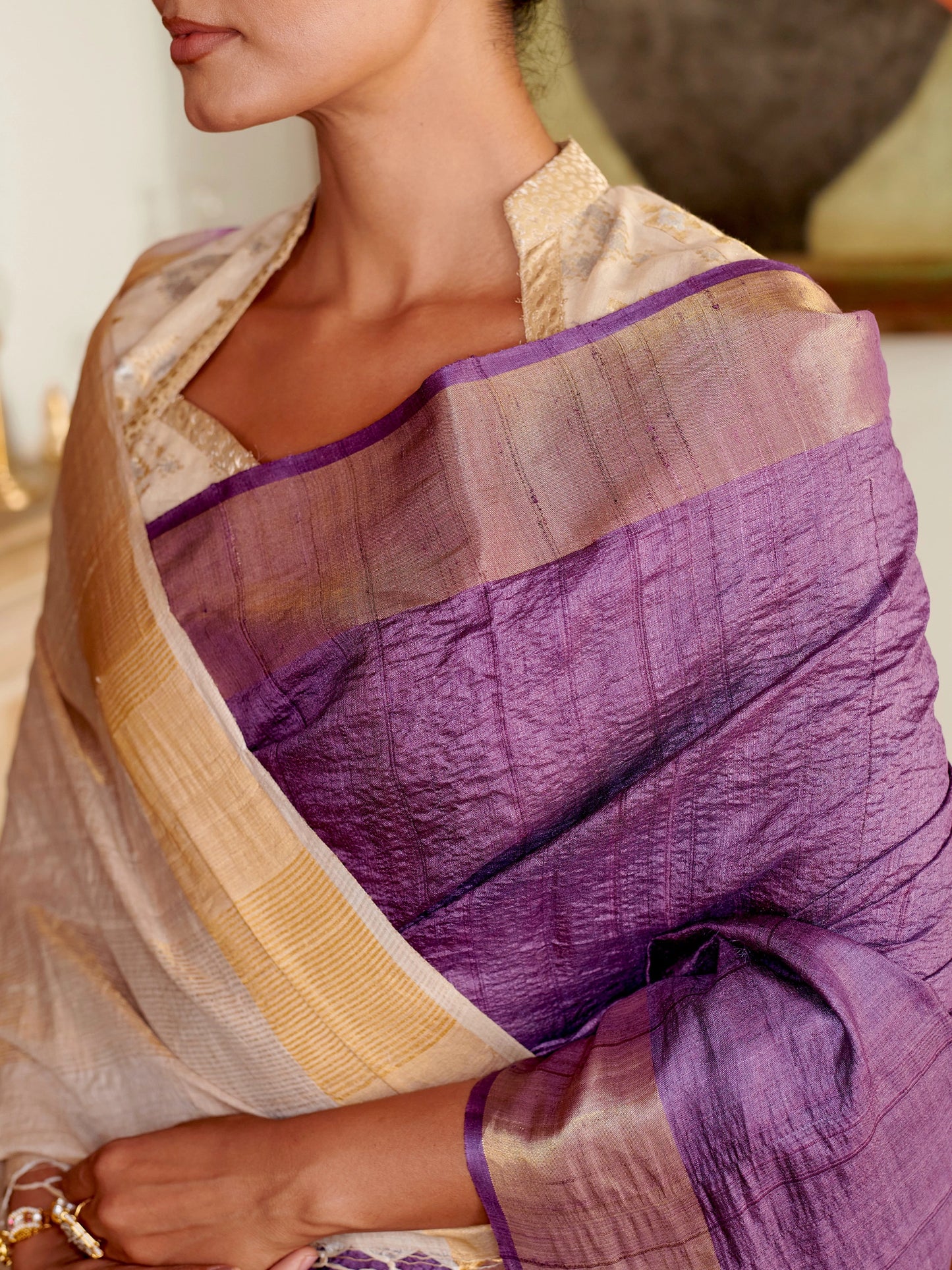 Handloom Tussar Silk Saree