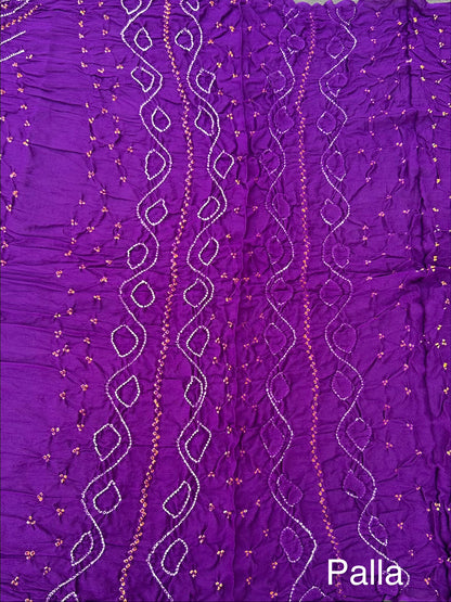 Purple Rai Bandhej Chinon Saree