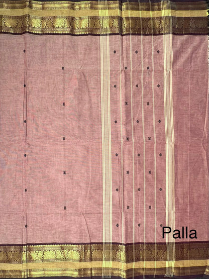 Brown Narayanpet Cotton Saree