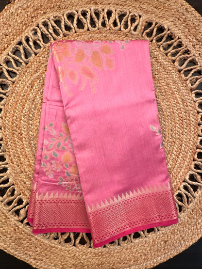 Pink Vishakha Pure Silk Saree