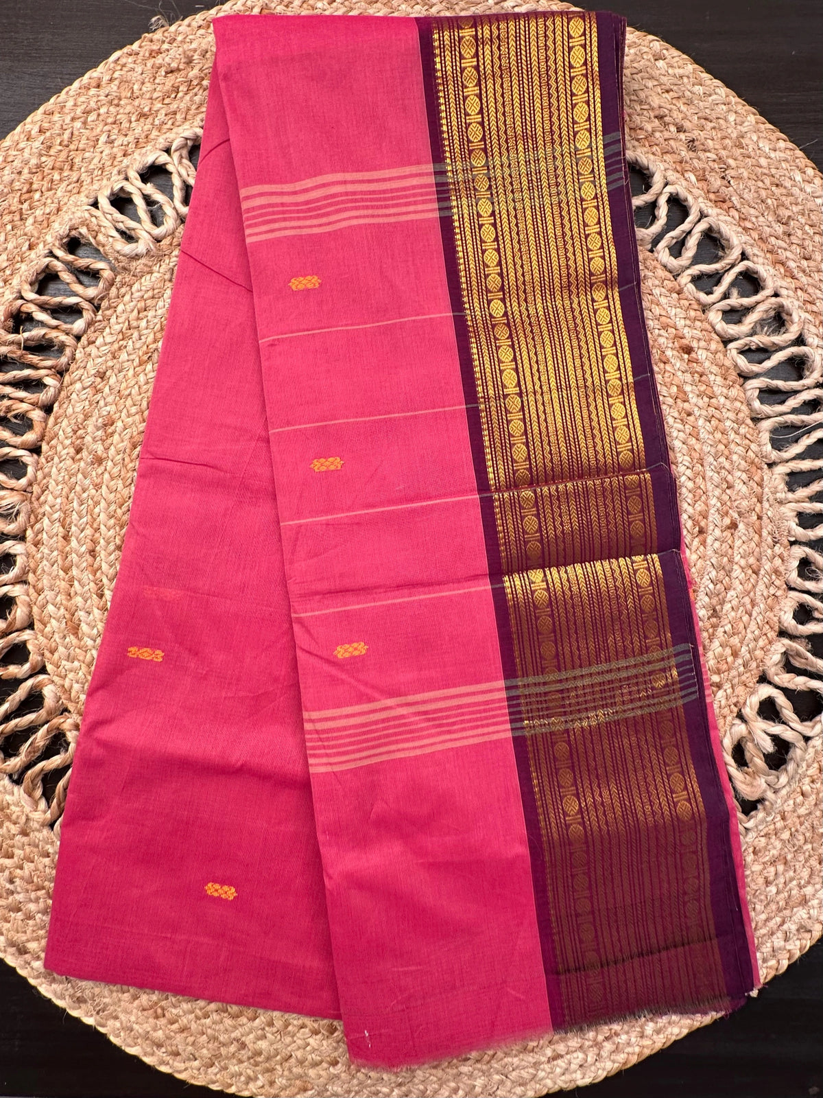 Dusky Pink-Purple Narayanpet Cotton Saree