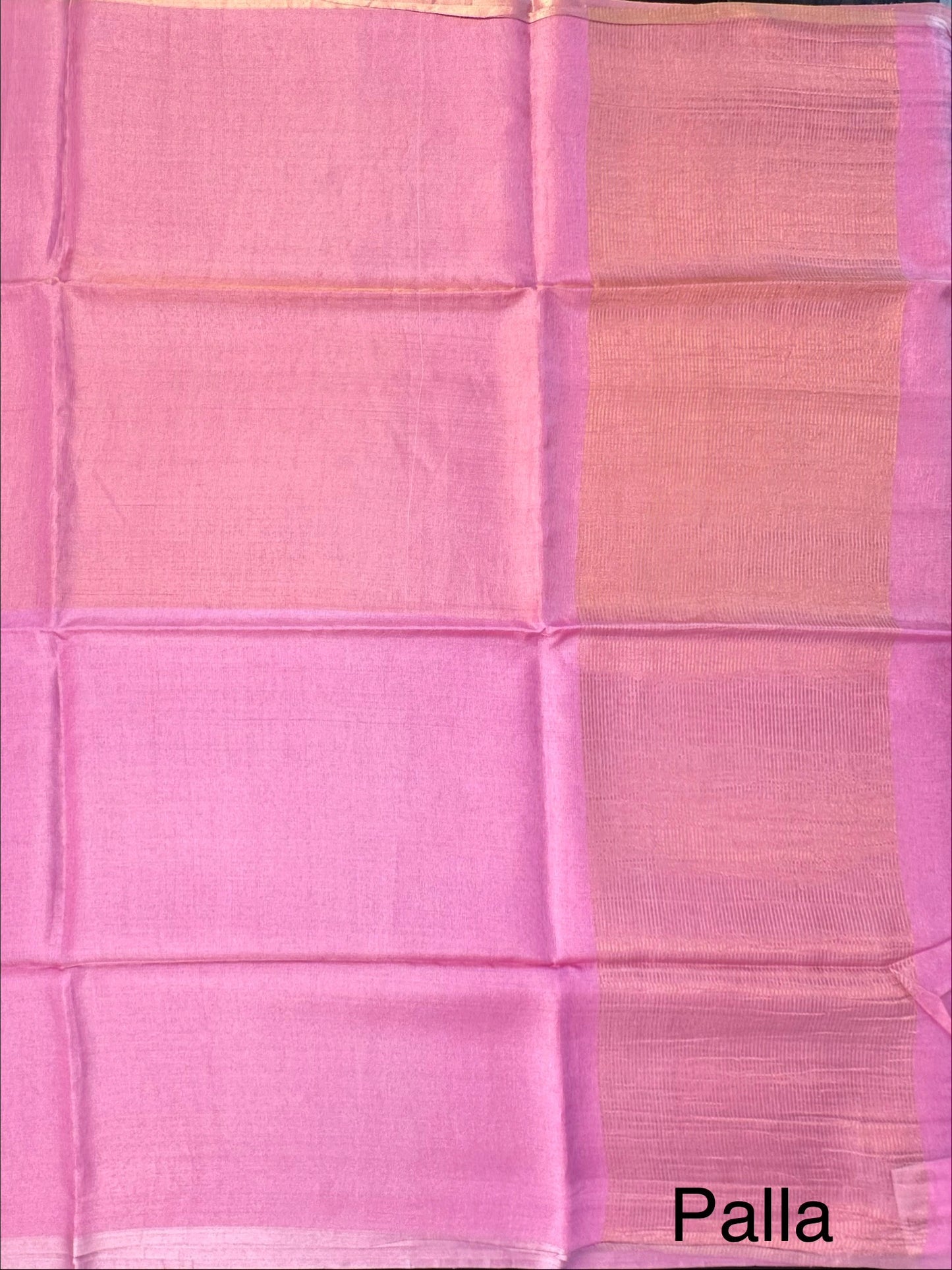 Pink Pure Tissue Silk Saree