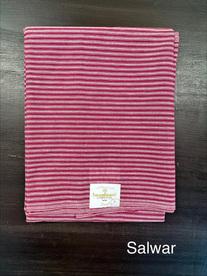 Mauve Dharwad South Cotton 3-Piece Suit
