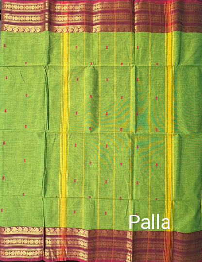 Green Narayanpet Cotton Saree