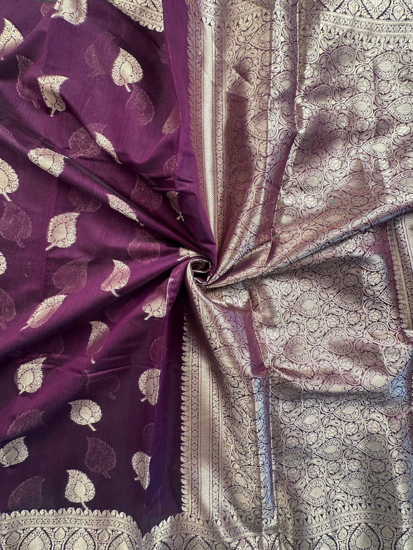 Wine Chanderi Cotton Saree