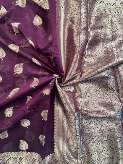 Wine Chanderi Cotton Saree