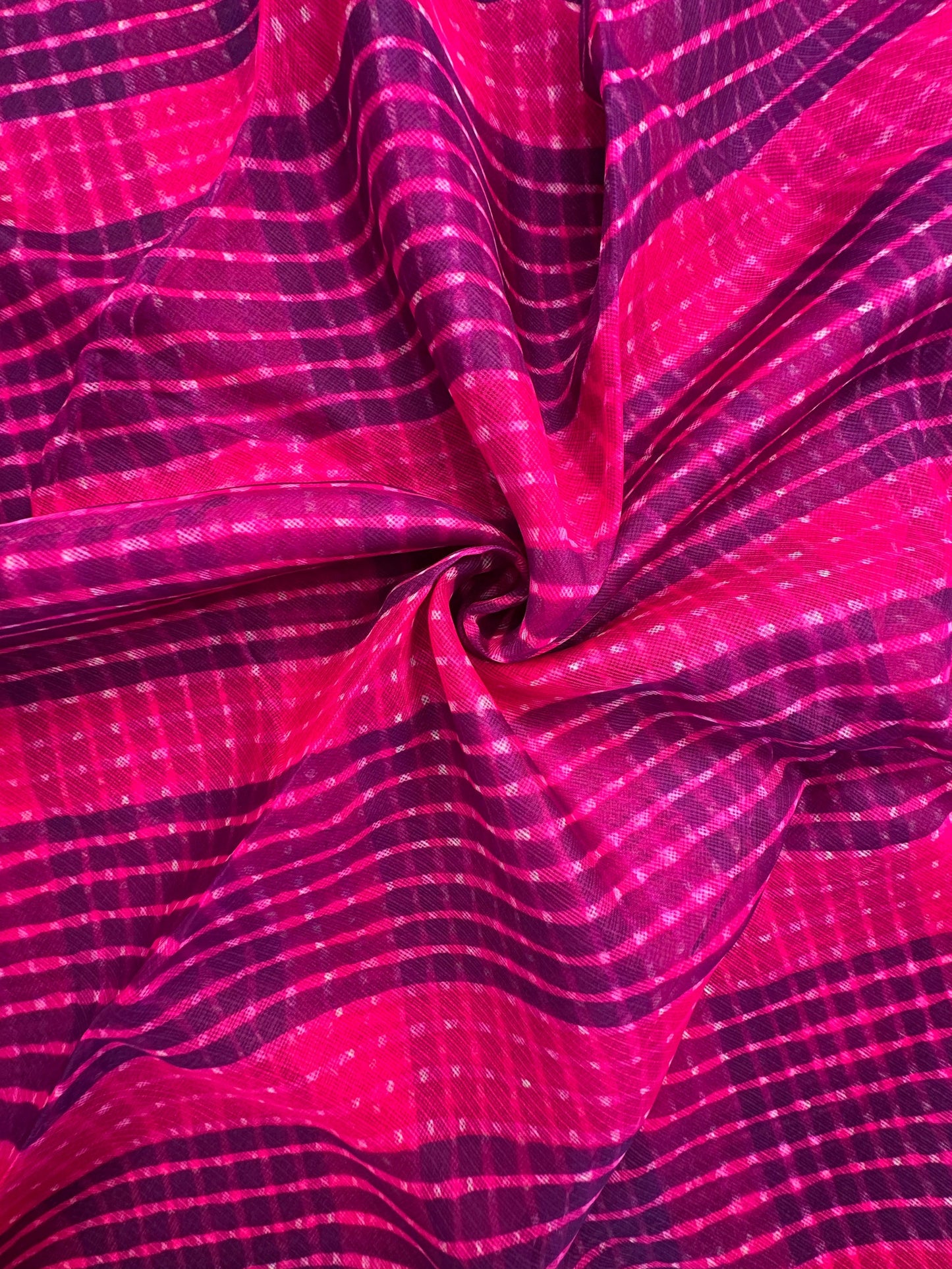 Rani-Purple Mothra Kota Doria Pure Silk Saree