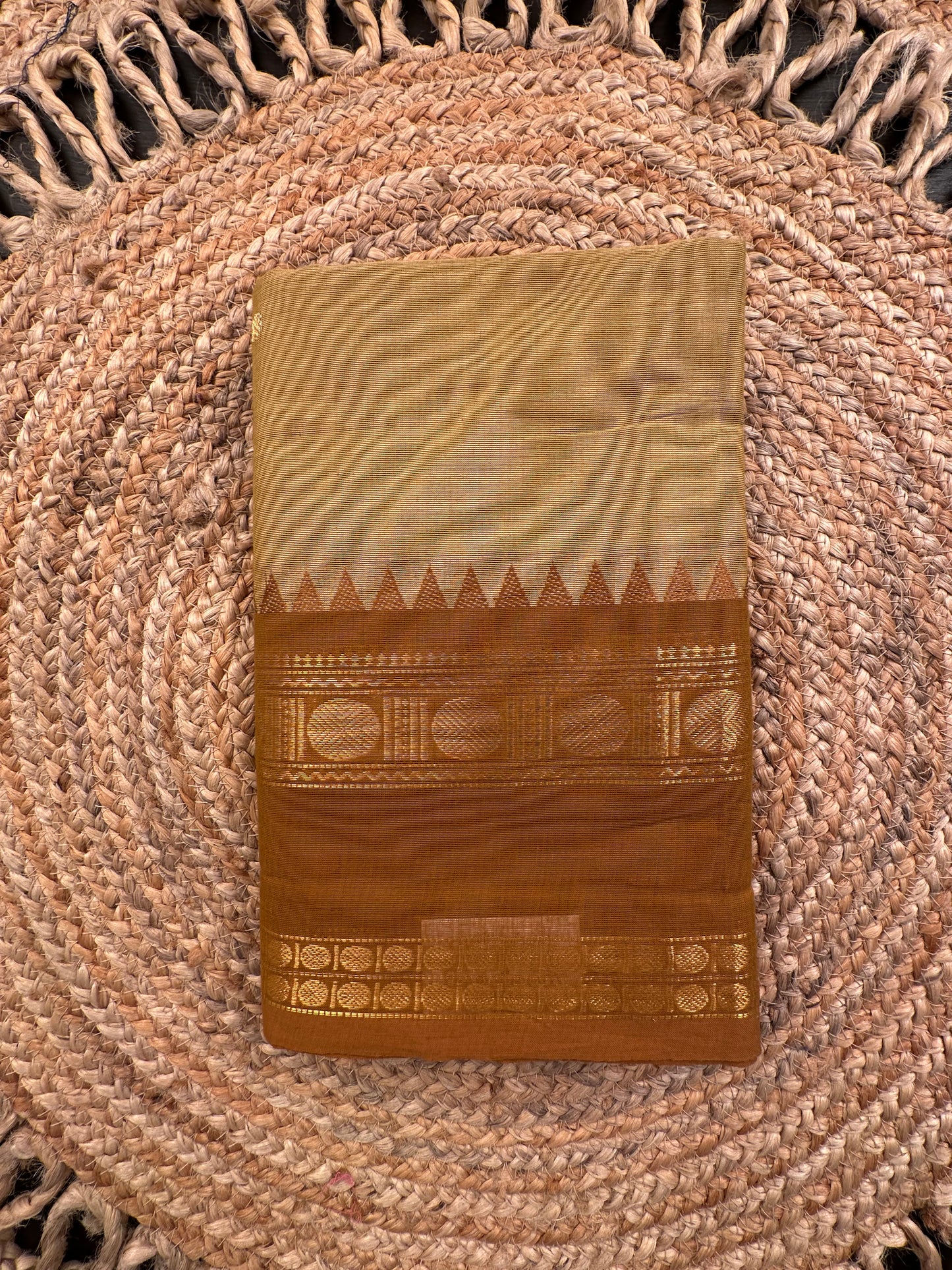 Beige Narayanpet Cotton Saree
