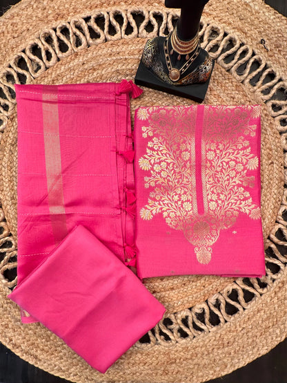 Pink Dhruvisha Handloom Chanderi Suit
