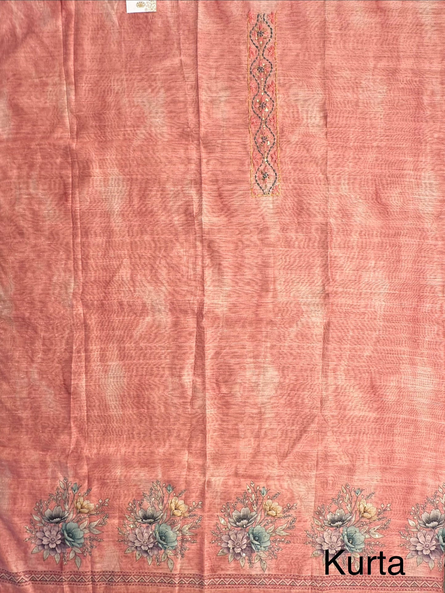 Peach Fancy Cotton 3-Piece Suit