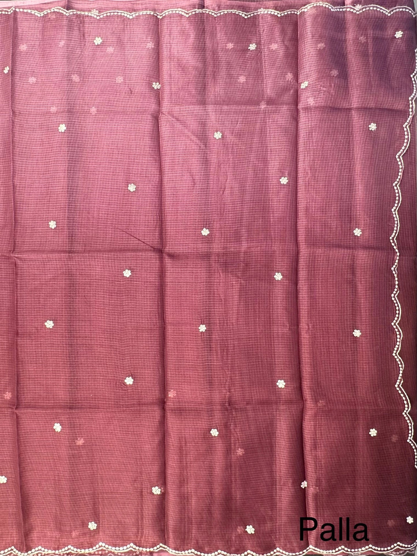 Dusky Mauve Gitika Kota Doria Pure Silk Saree