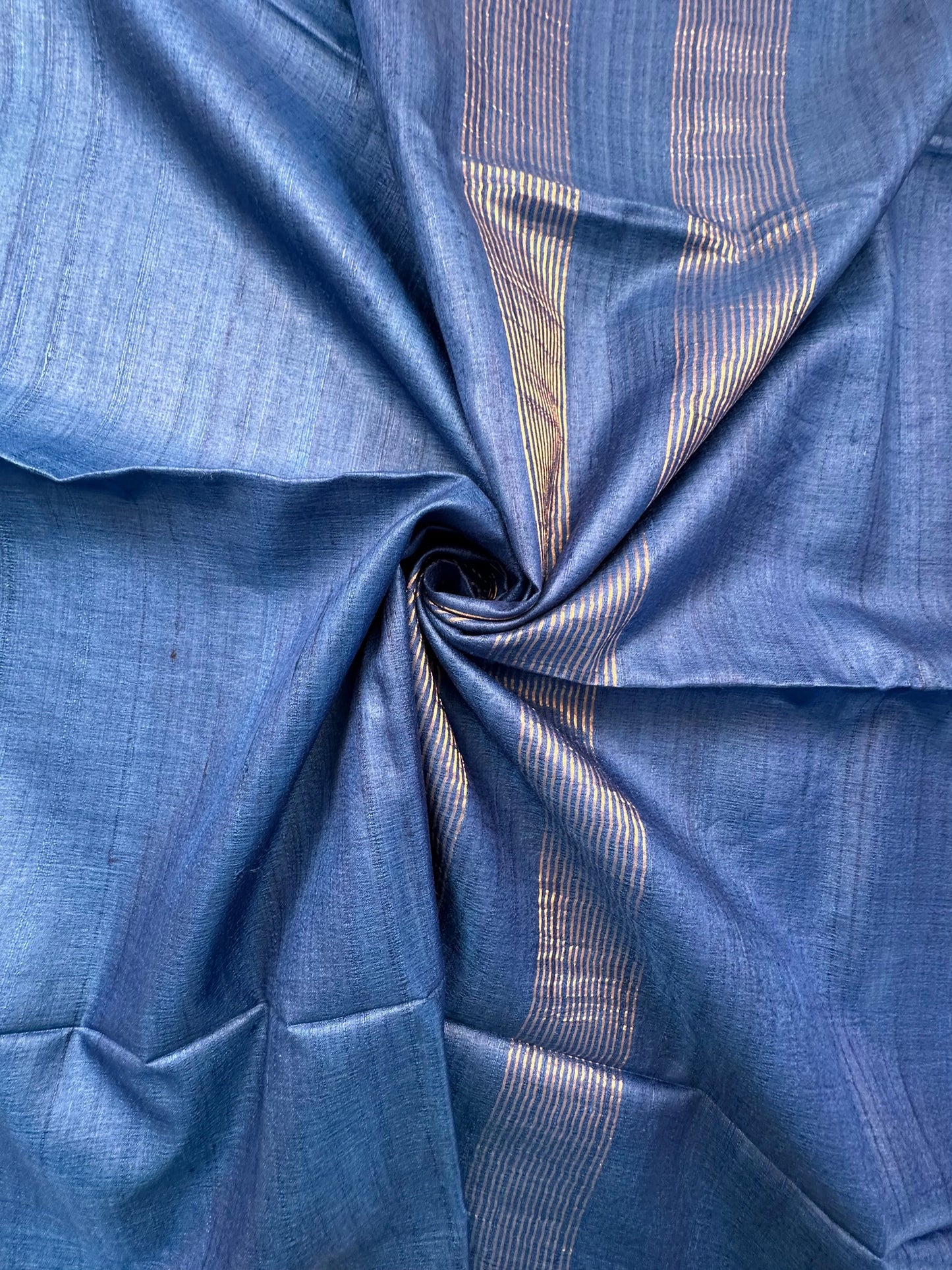 Royal Blue Pure Tussar Silk Saree