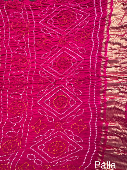 Rani Gharchola Bandhej Gajji Silk Saree