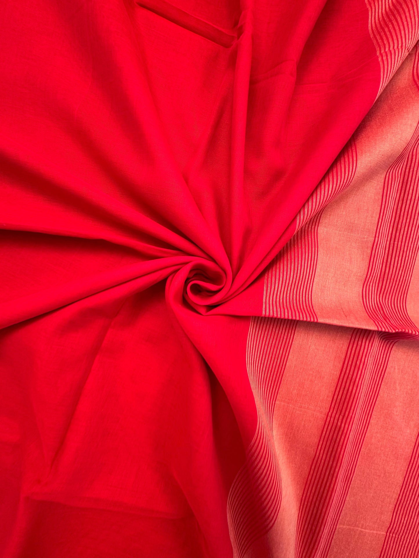 Red Piku Bengal Cotton Saree