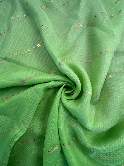 Kota Doria Pure Silk Saree With Gota Patti Work