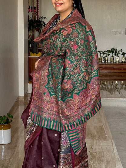 Bottle Green Woolen Shawl