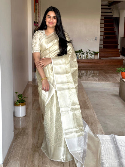 Off-White Saadagi Tissue Saree