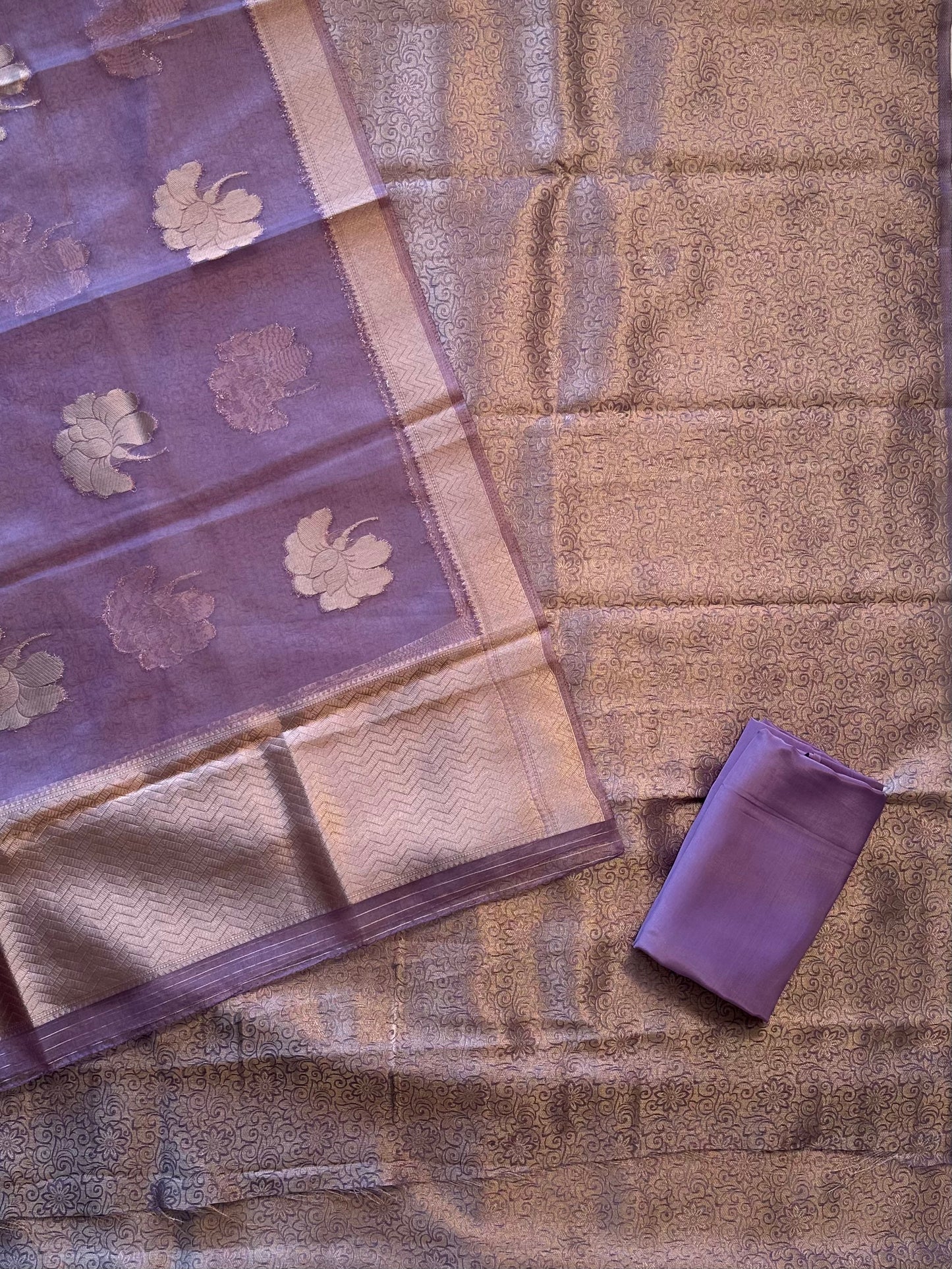 Banarasi Brocade Woven Unstitched Suit Fabric With Organza Dupatta