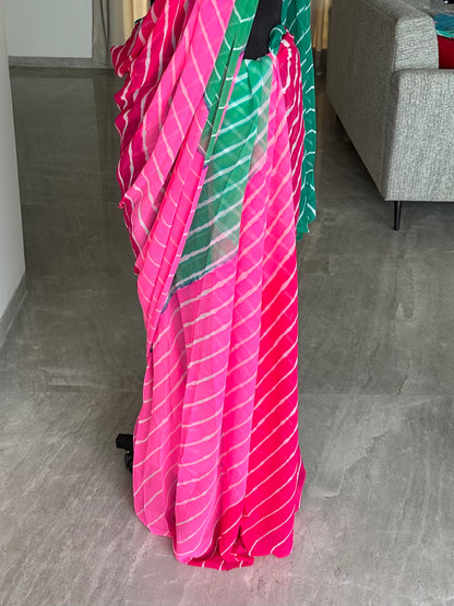 Leheriya Georgette Saree