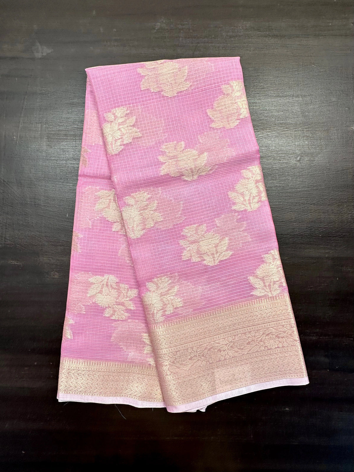 Mauve Arvita Kota Doria Fancy Cotton Saree