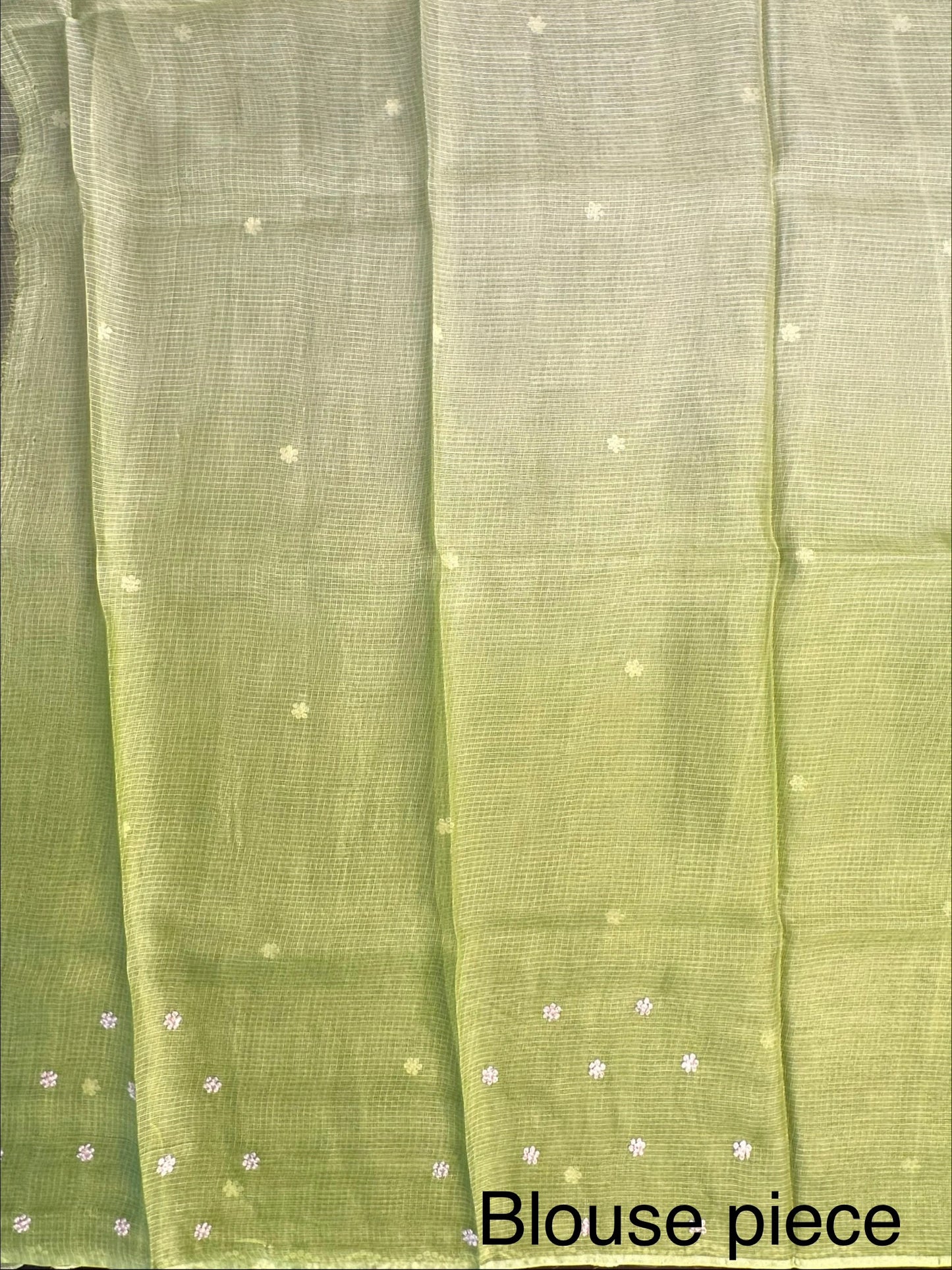 Parrot Green Gitika Kota Doria Pure Silk Saree