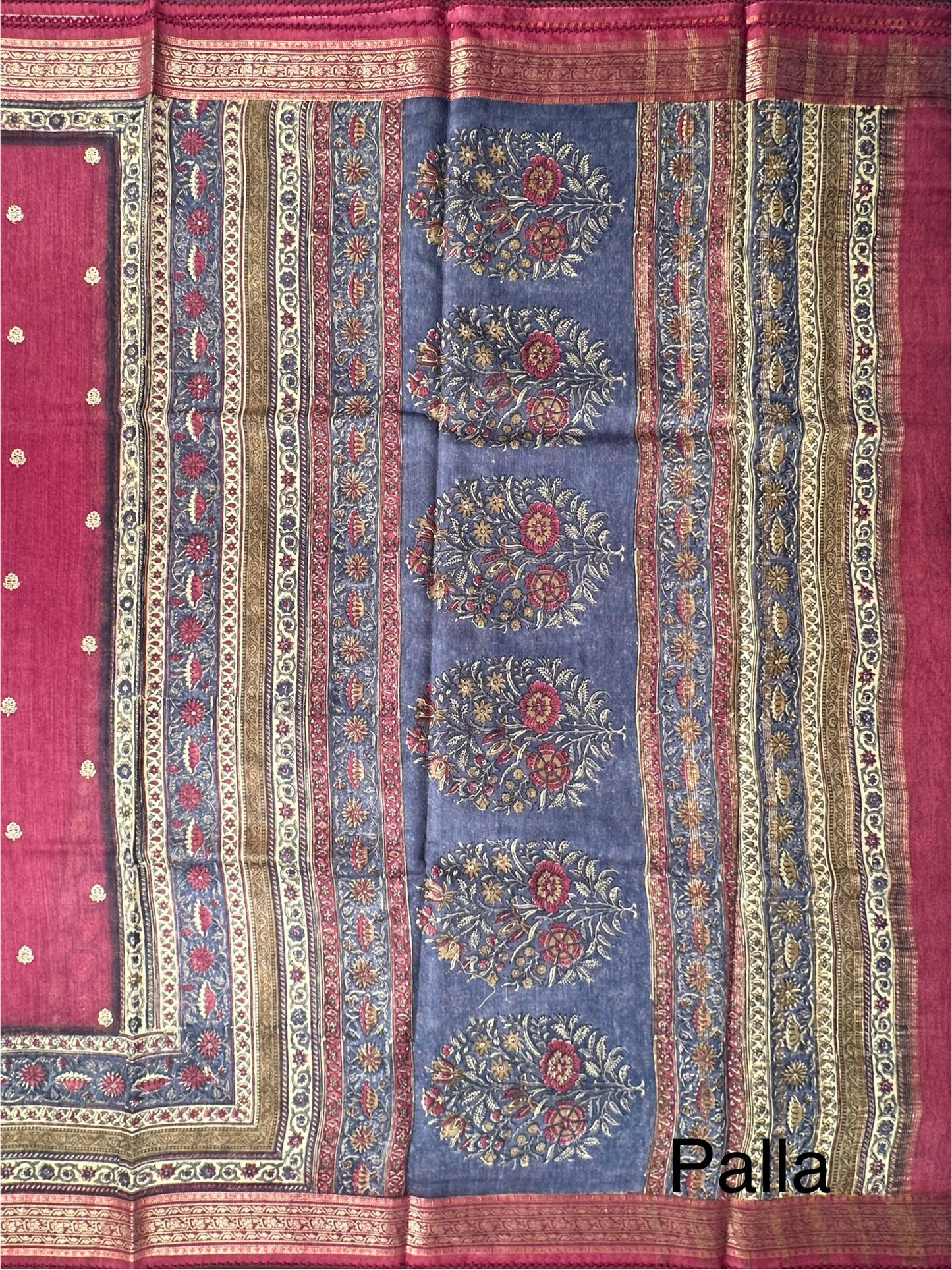 Maroon Muga Silk Saree