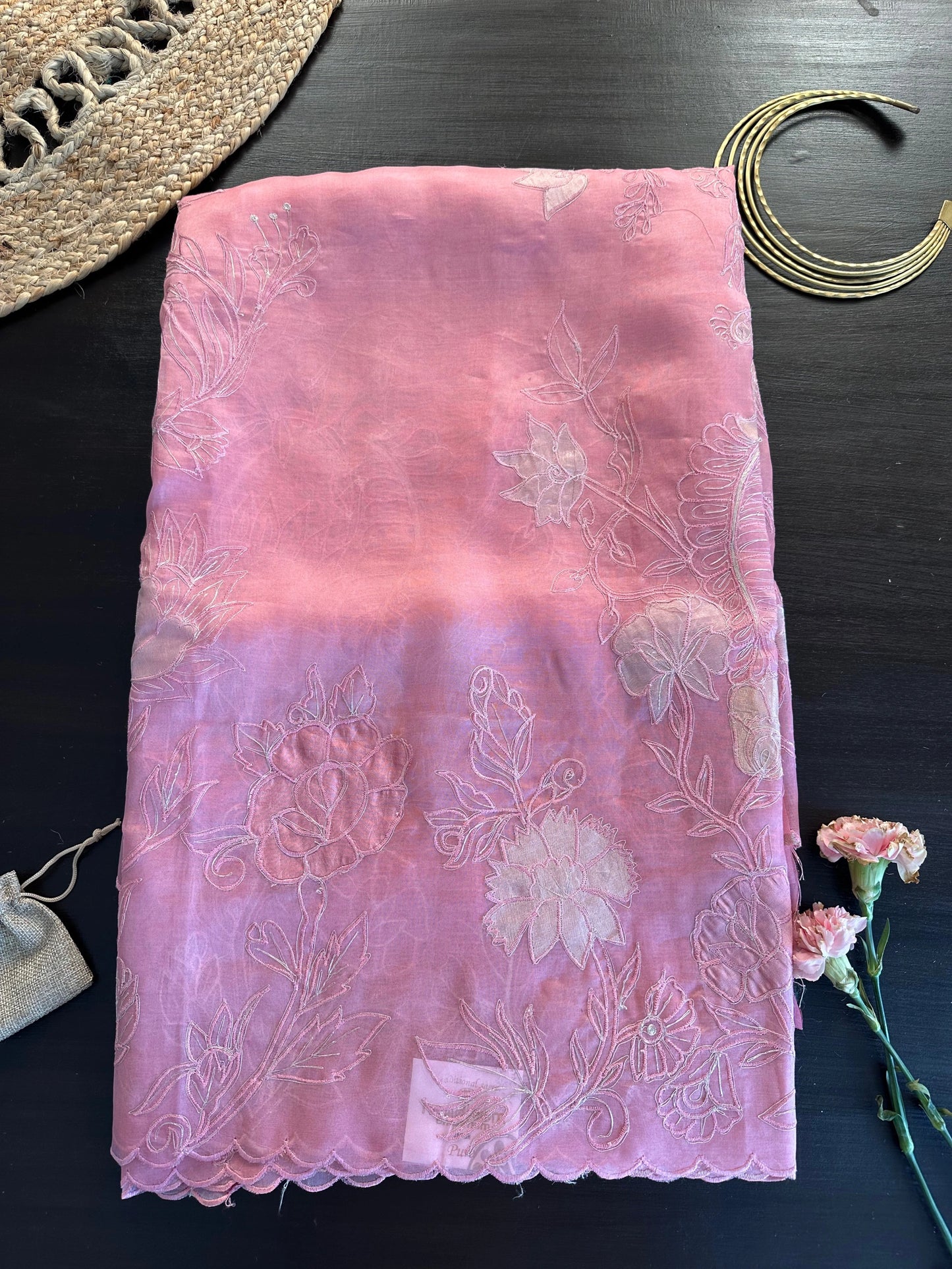 Applique Organza Saree