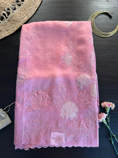 Applique Organza Saree